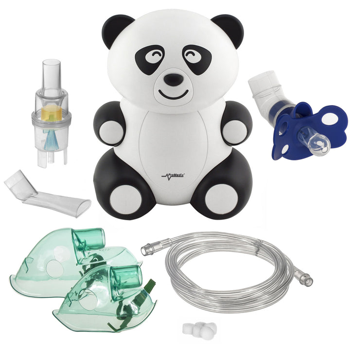 Inhalator dla dzieci Promedix PR-812 panda, zestaw nebulizator, maski, filterki + smoczek Promedix PR-815