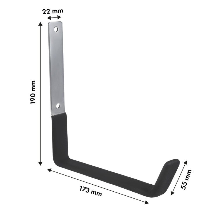 Uchwyt ścienny Maclean, na opony, koła, drabinę, rower, stalowy, max. obciążenie 5kg, MC-483, 2 sztuki