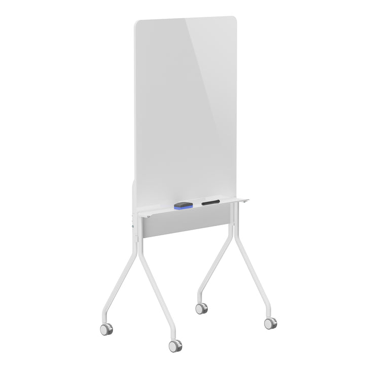Mobilna tablica suchościeralna Ergo Office, orientacja pionowa, biała, jednostronna, z półką, wymiary tablicy 1190x790mm, ER-305