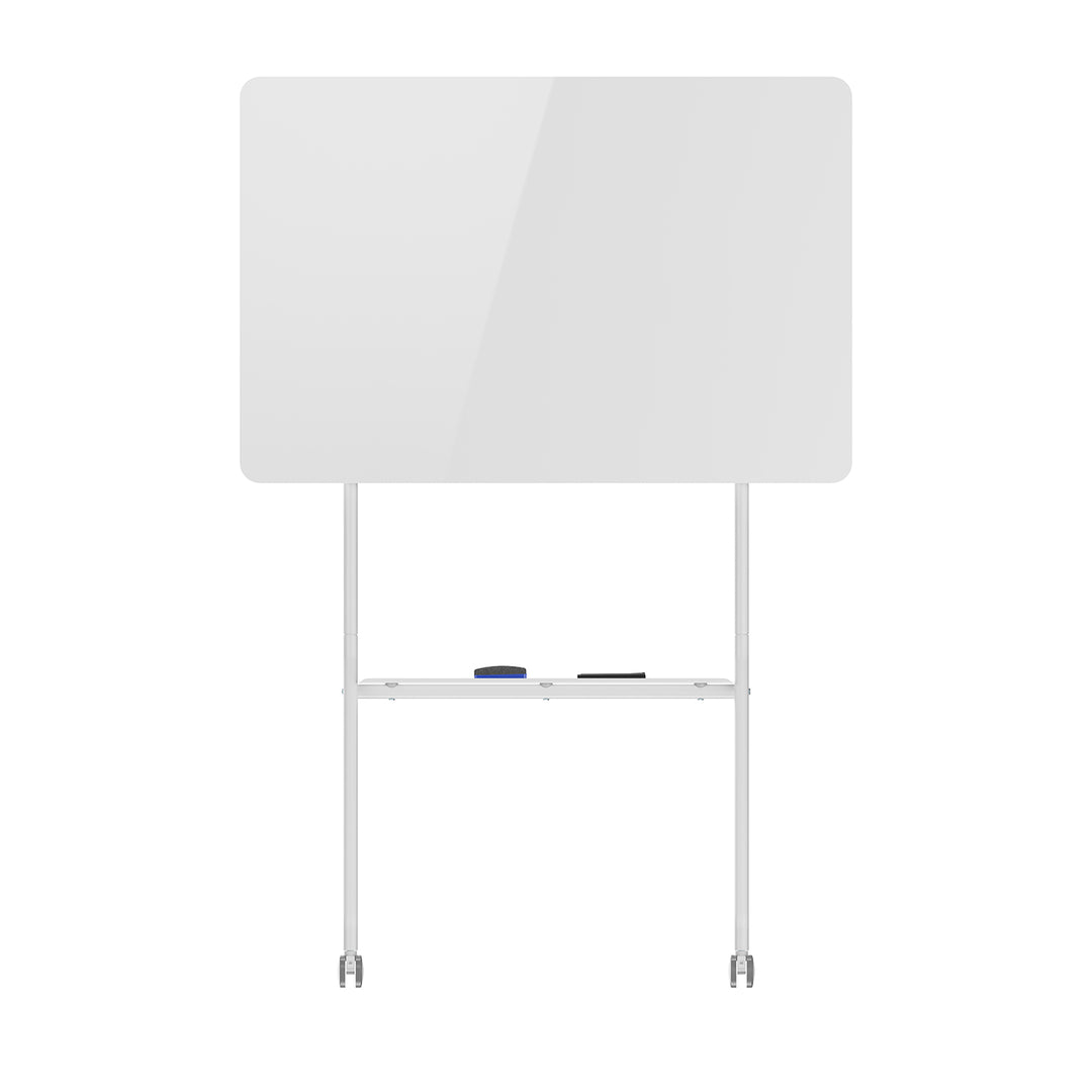 Mobilna tablica suchościeralna Ergo Office, orientacja pozioma, biała, jednostronna, z półką, wymiary tablicy 1190x790mm, ER-306
