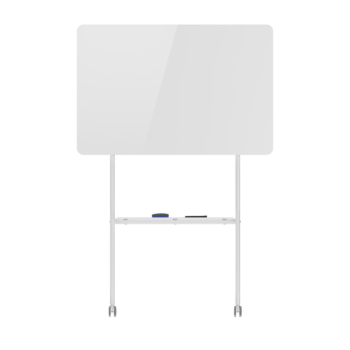 Mobilna tablica suchościeralna Ergo Office, orientacja pozioma, biała, jednostronna, z półką, wymiary tablicy 1190x790mm, ER-306
