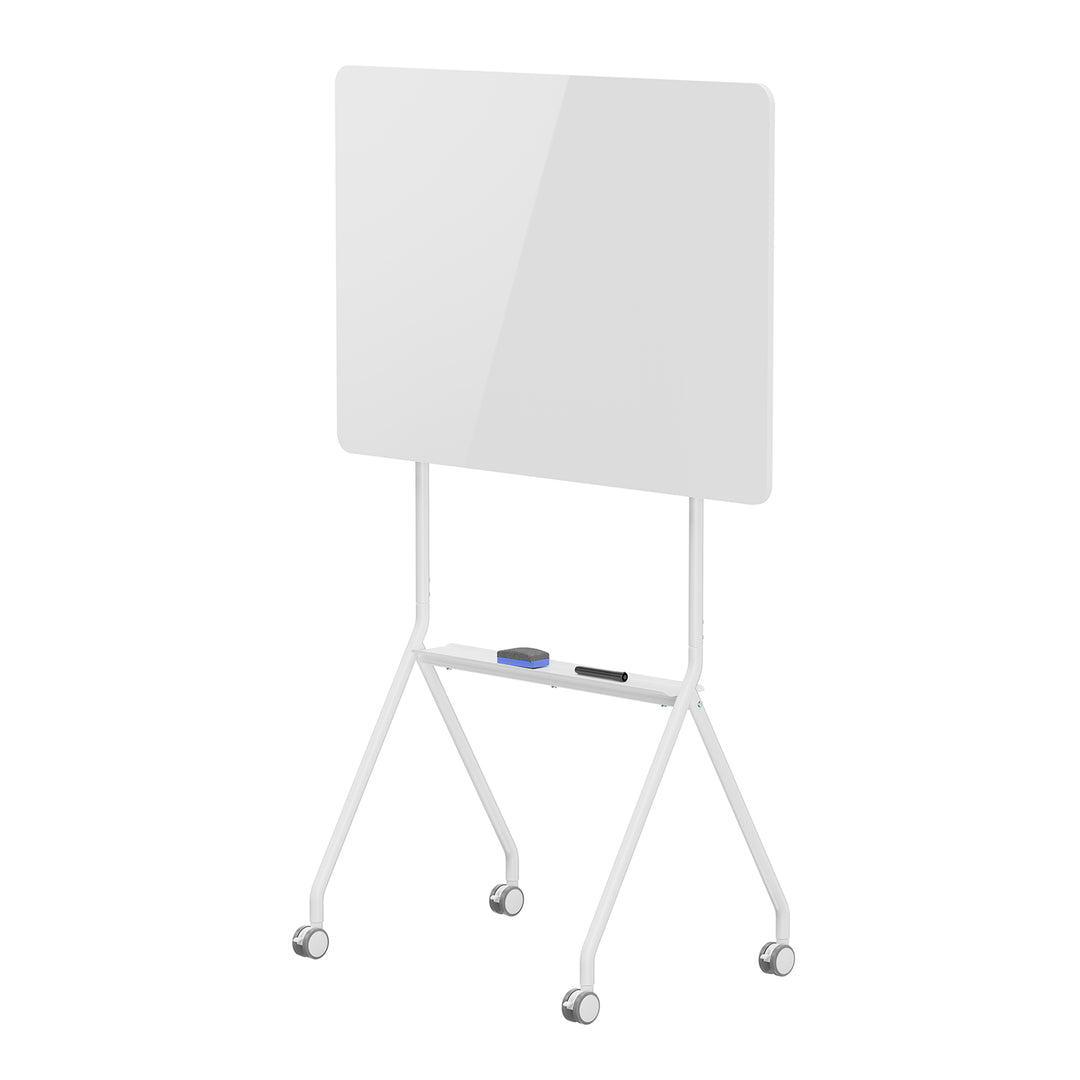 Mobilna tablica suchościeralna Ergo Office, orientacja pozioma, biała, jednostronna, z półką, wymiary tablicy 1190x790mm, ER-306
