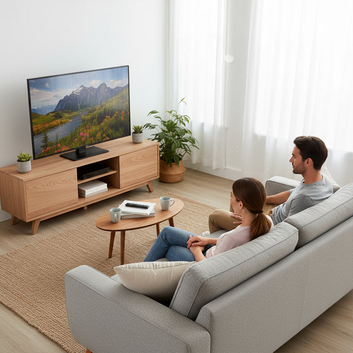 Uniwersalny stojak do TV Maclean, na szafkę RTV, podstawka, max. 40kg, max. VESA 400x400, regulacja wysokości i kąta, dla TV 32-65", MC-124