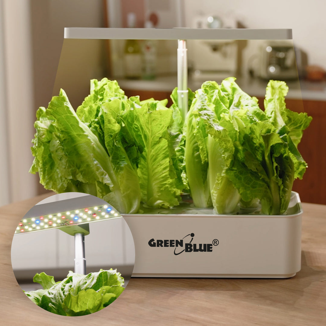 Inteligentny System wewnętrznej uprawy roślin GreenBlue, doniczka SMART, pojemność 4L, na 12 roślin, diody LED full spectrum, GB133