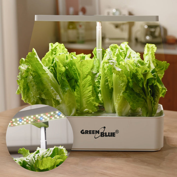 Inteligentny System wewnętrznej uprawy roślin GreenBlue, doniczka SMART, pojemność 4L, na 12 roślin, diody LED full spectrum, GB133