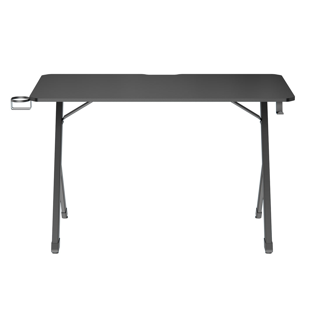 Biurko gamingowe NanoRS, czarne, z uchwytem na słuchawki i kubek, max. 75kg, wymiary 1200x600x750mm, RS101