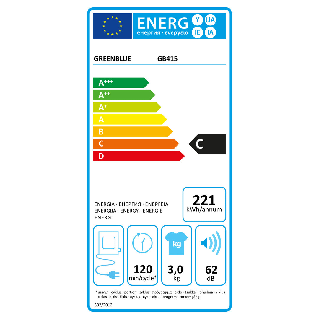 Suszarka elektryczna bębnowa do ubrań GreenBlue, 3kg wsad, GB415 GR