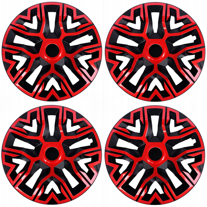 Kołpaki uniwersalne 14'' NRM The Best Bicolor czerwono-czarne 4 sztuki