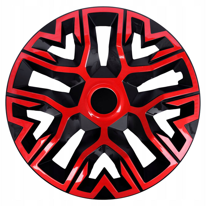 Kołpaki uniwersalne 14'' NRM The Best Bicolor czerwono-czarne 4 sztuki
