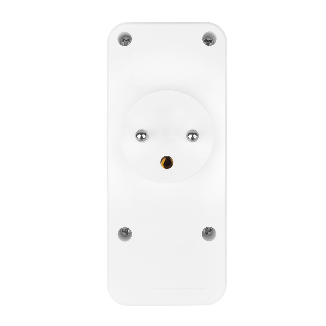 Gniazdko prądowe x3 + 4xUSB Maclean, rozgałęźnik z 3 gniazdami, 2xUSB A, 2xUSB C PD 20W, 1x16A + 2x6A, MCE248 F/W