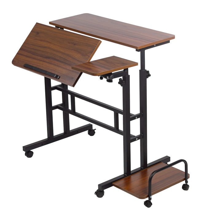 Mobilne biurko stolik na laptop Maclean, czarne, blat 80x60cm, 50kg max, regulacja wysokości 67-115 cm, MC-124 B