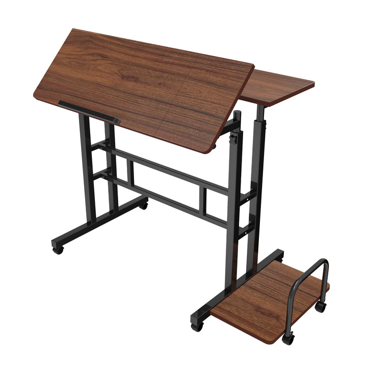 Mobilne biurko stolik na laptop Maclean, czarne, blat 80x60cm, 50kg max, regulacja wysokości 67-115 cm, MC-124 B