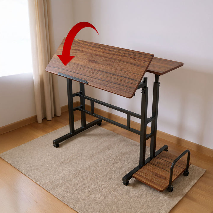 Mobilne biurko stolik na laptop Maclean, czarne, blat 80x60cm, 50kg max, regulacja wysokości 67-115 cm, MC-124 B
