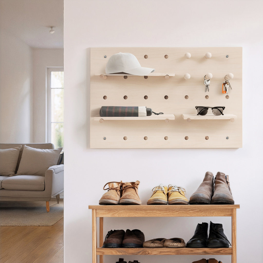 Drewniana tablica organizer Maclean, kolor jasne drewno, 40x60 cm, max. 20 kg, MC-130 WD
