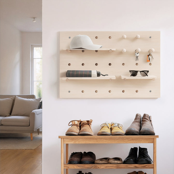 Drewniana tablica organizer Maclean, kolor jasne drewno, 40x60 cm, max. 20 kg, MC-130 WD