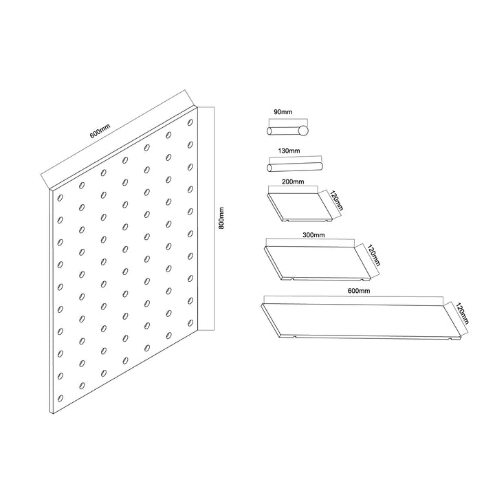 Drewniana tablica organizer Maclean, kolor jasne drewno, 60x80 cm, max. 20 kg, MC-131 WD