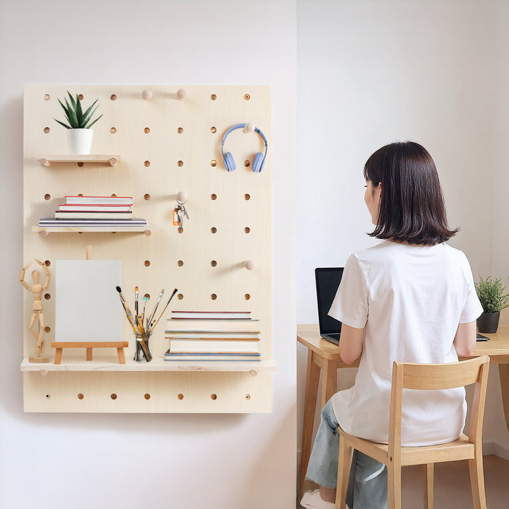 Drewniana tablica organizer Maclean, kolor jasne drewno, 60x80 cm, max. 20 kg, MC-131 WD
