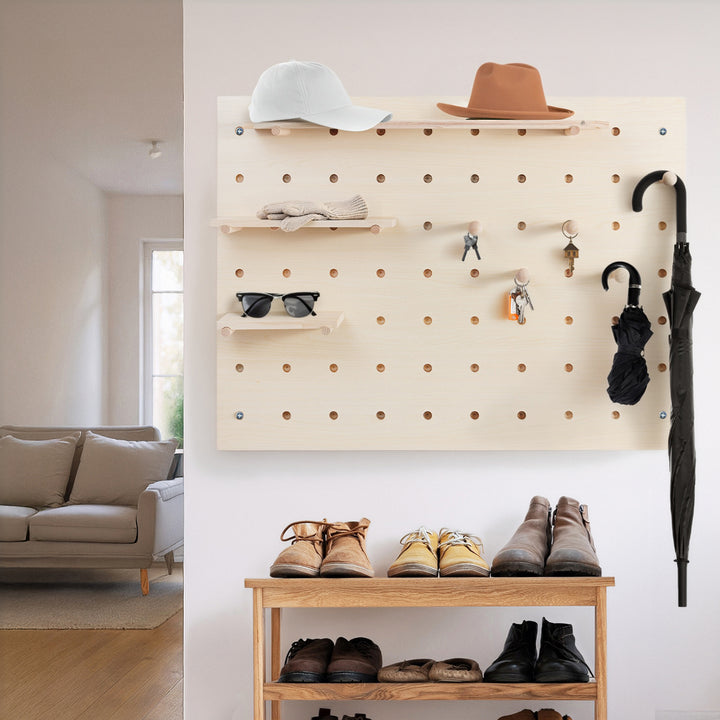 Drewniana tablica organizer Maclean, kolor jasne drewno, 60x80 cm, max. 20 kg, MC-131 WD