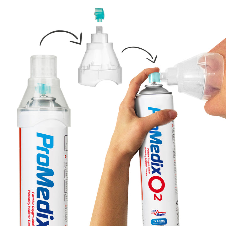 Przenośny inhalator tlenowy w puszce 99,4% Promedix 12L, PR-994, 16 sztuk