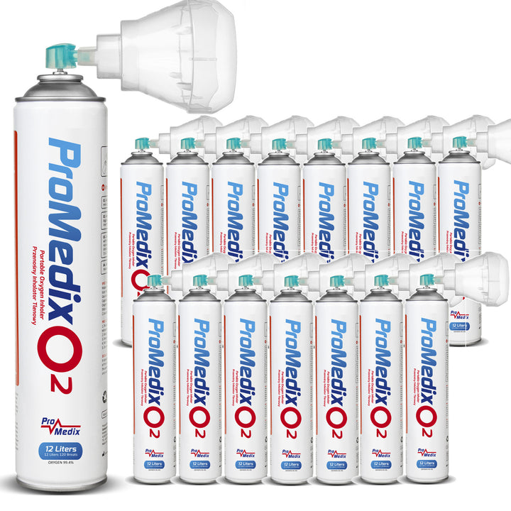 Przenośny inhalator tlenowy w puszce 99,4% Promedix 12L, PR-994, 16 sztuk