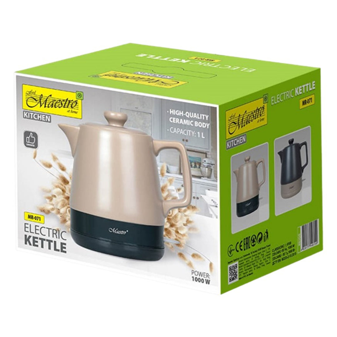 Czajnik elektryczny ceramiczny 1l Maestro MR-071 Beige 1000W, wtyczka UK