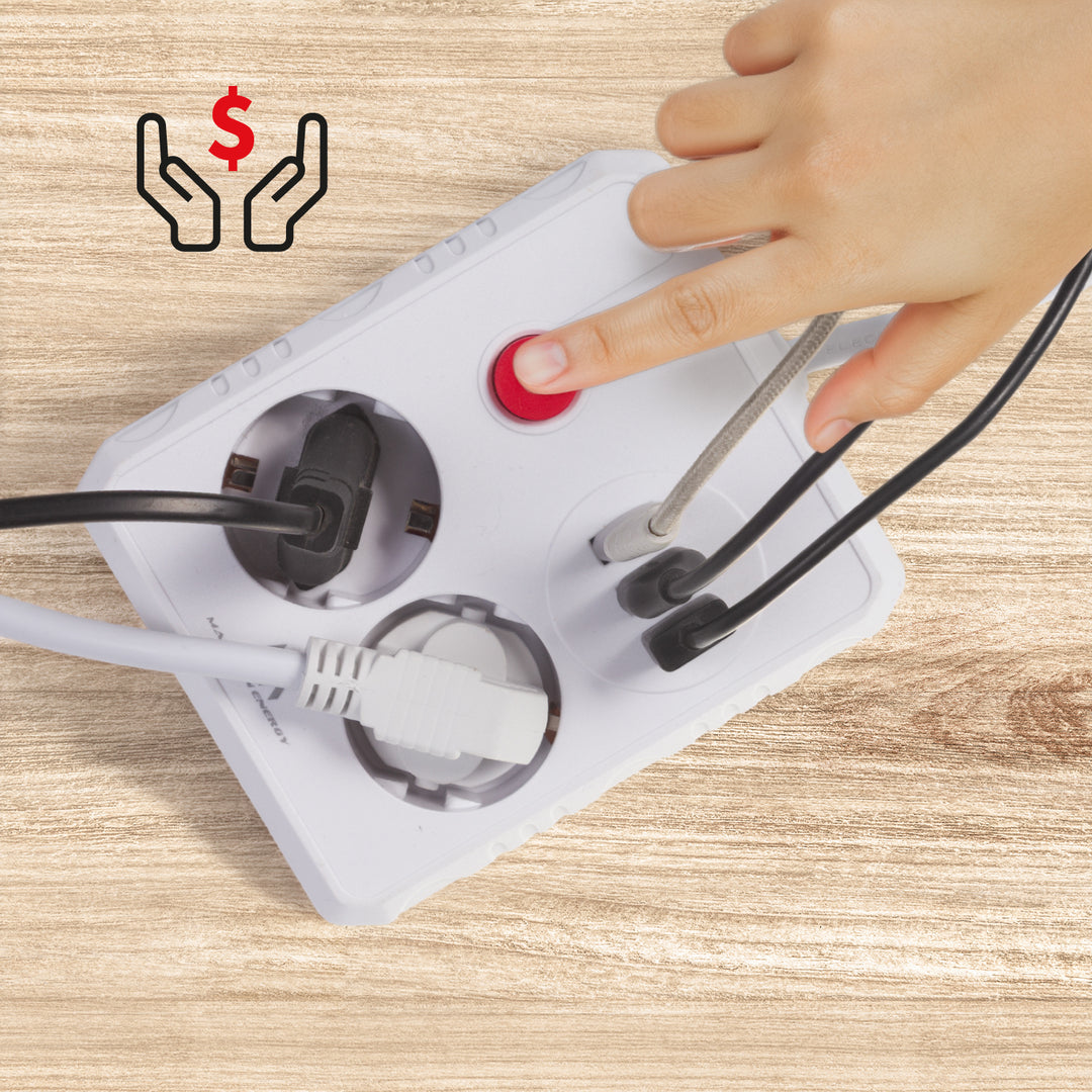 Listwa zasilająca Maclean, przedłużacz 2 gniazda + 3xUSB, 110-240V AC 50/60Hz, 2.1A max 2500W, 3 m, biała, MCE388 W