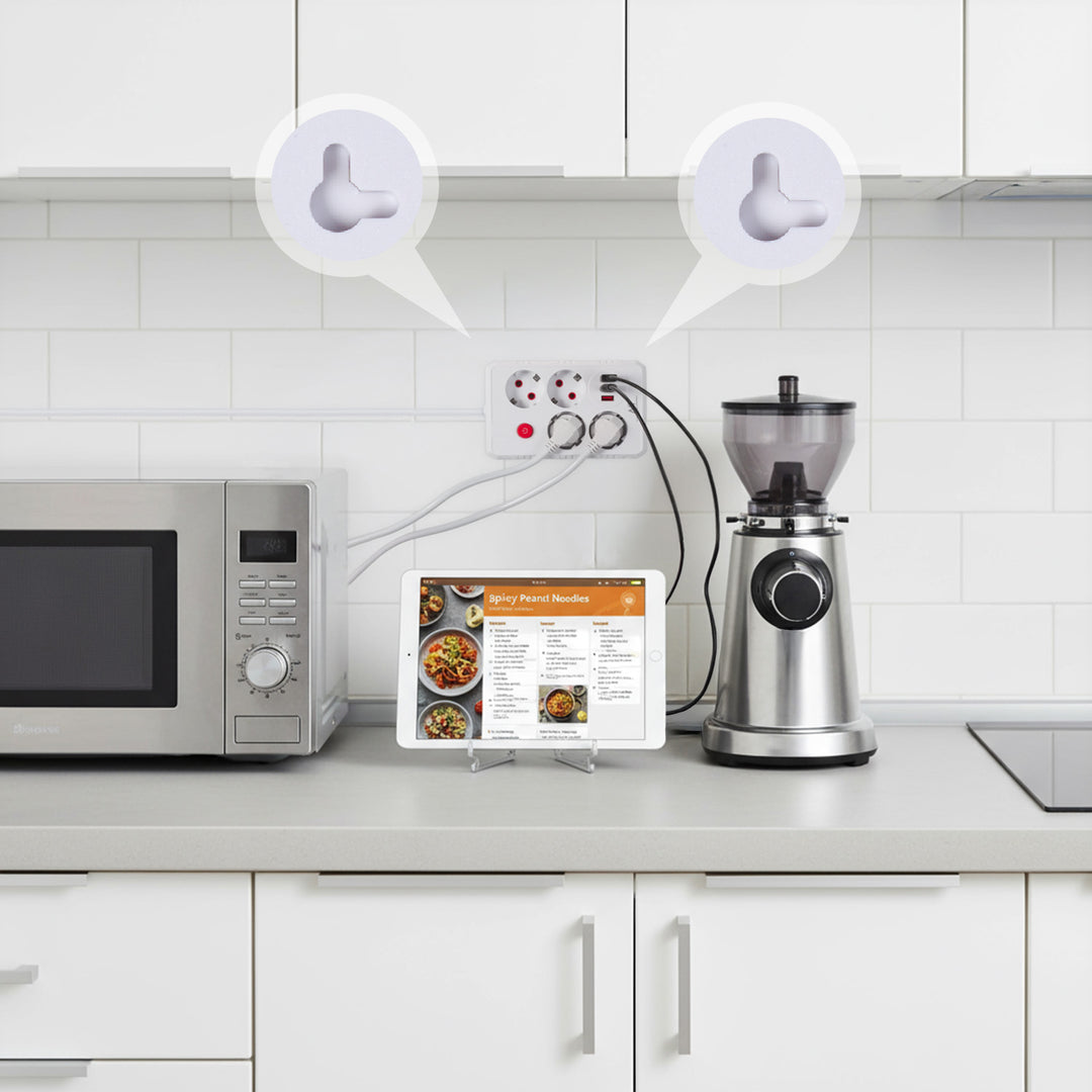 Listwa zasilająca Maclean, przedłużacz 4 gniazda + 3xUSB, 110-240V AC 50/60Hz, 2.1A max 2500W, 1,5m, biała, MCE392 W