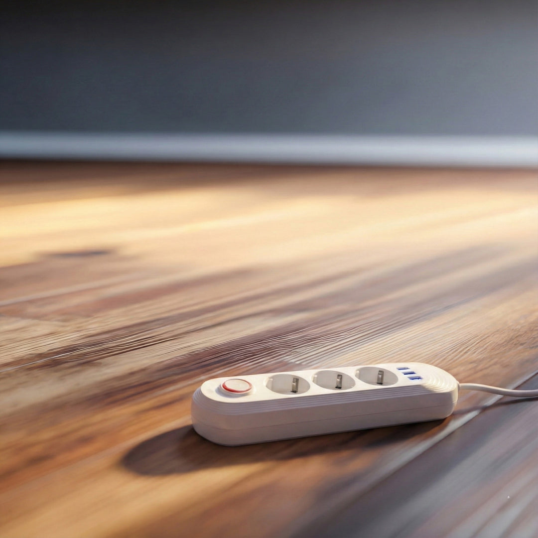 Listwa zasilająca Maclean, przedłużacz 3 gniazda + 3xUSB, 110-240V AC 50/60Hz, 2.1A max 2500W, 1,5m, biała, MCE394 W