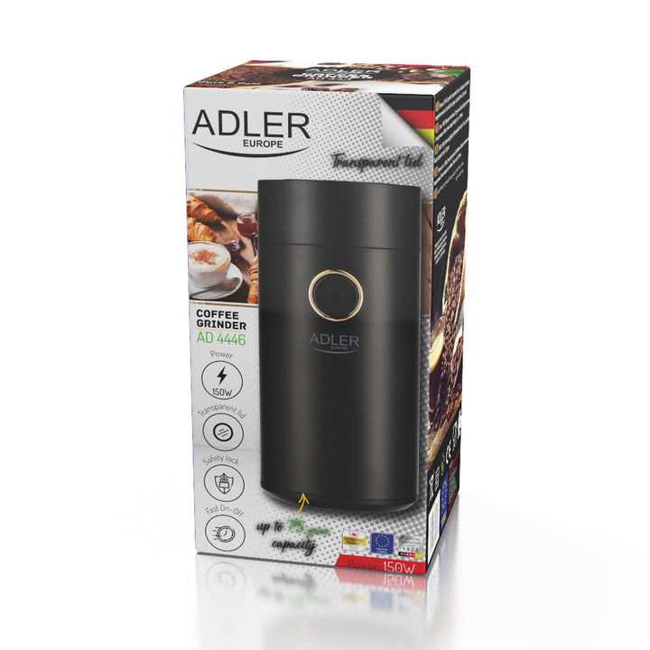 Elektryczny młynek do mielenia kawy Adler, 150W, czarny, AD 4446BG