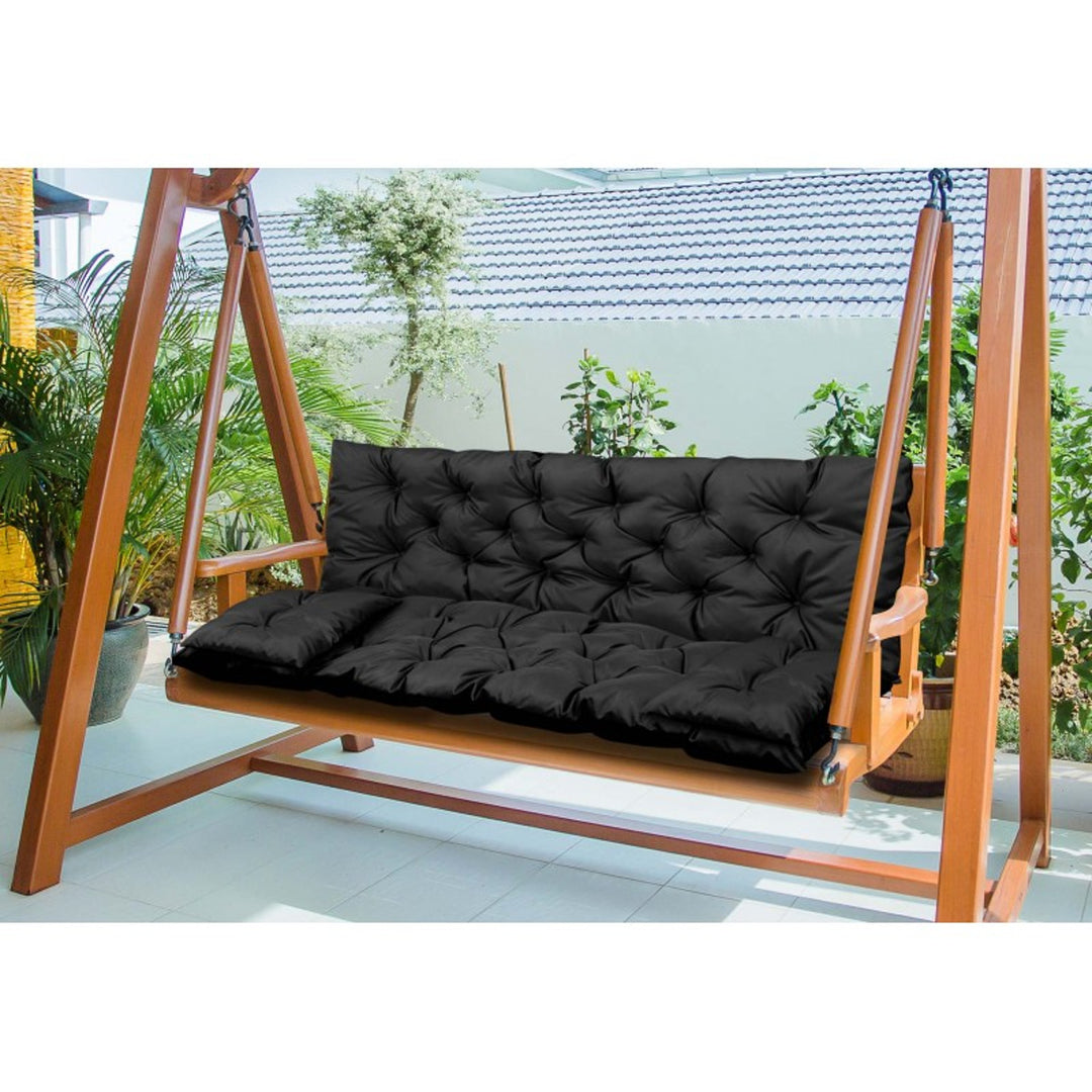 Zestaw ogrodowy czarny 120x60x50cm + 2 poduszki 42 x 42 cm