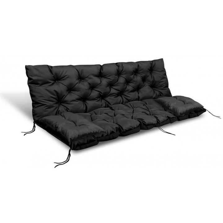 Zestaw ogrodowy czarny 120x60x50cm + 2 poduszki 42 x 42 cm