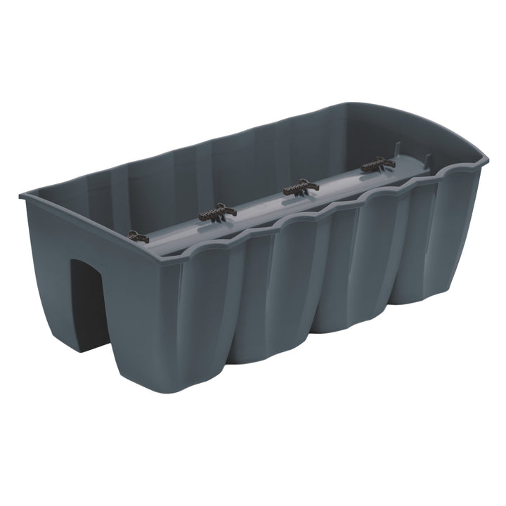 Doniczka balkonowa na balustradę Prosperplast, 58cm, antracyt, DCRO600