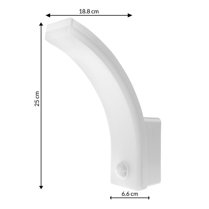 Lampa LED z czujnikiem ruchu Maclean, czujnik ruchu PIR, kolor biały, 20W, IP65, 2000lm, barwa neutralna biała (4000K) MCE512 W, 4 sztuki