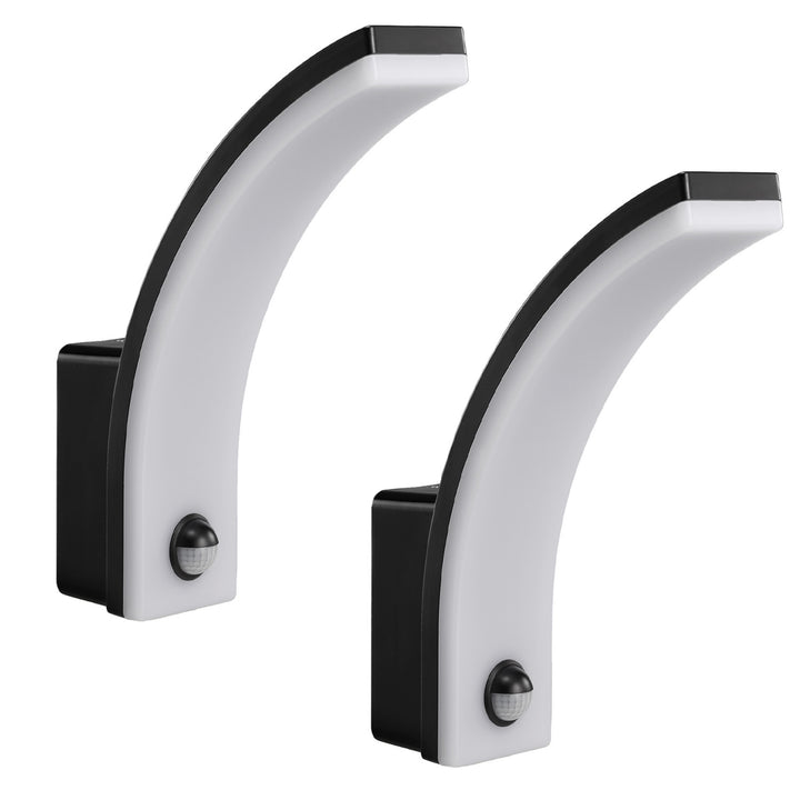 Lampa LED z czujnikiem ruchu Maclean, czujnik ruchu PIR, kolor czarny, 20W, IP65, 2000lm, barwa neutralna biała (4000K) MCE512 B, 2 sztuki