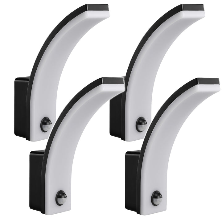 Lampa LED z czujnikiem ruchu Maclean, czujnik ruchu PIR, kolor czarny, 20W, IP65, 2000lm, barwa neutralna biała (4000K) MCE512 B, 4 sztuki