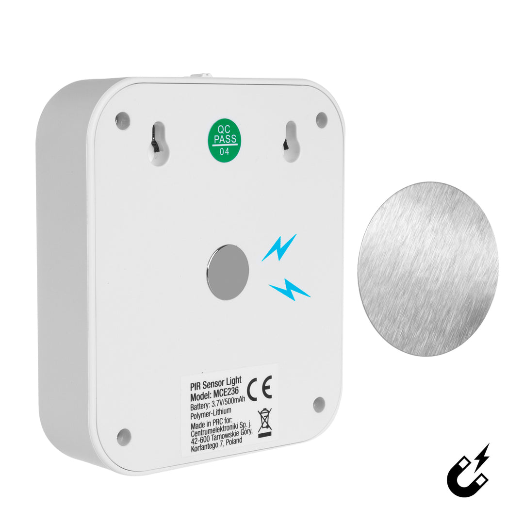 Lampa schodowa LED Maclean, z czujnikiem ruchu, temp. 4000K, 3.7V/500mAh, 4 LED, Zasięg 3-4m, MCE236, 2 sztuki