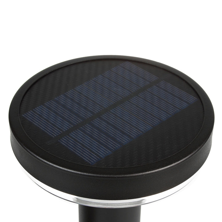 Solarna lampa LED Maclean, z czujnikiem, 3 tryby, wbijana, Li-ion 18650, IP44, 3,7V, 1200 mAh, Czarna, MCE465 B, 6 sztuk