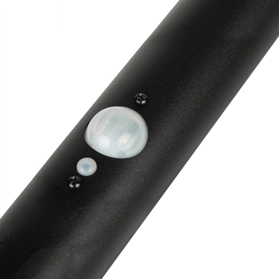 Solarna lampa LED Maclean, z czujnikiem, 3 tryby, wbijana, Li-ion 18650, IP44, 3,7V, 1200 mAh, Czarna, MCE465 B, 6 sztuk