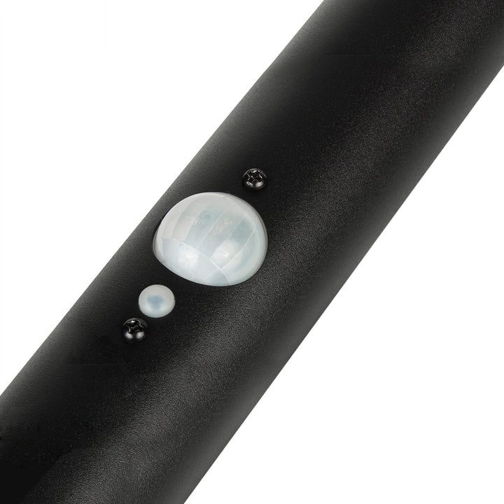 Solarna lampa LED Maclean, z czujnikiem, 3 tryby, wbijana, Li-ion 18650, IP44, 3,7V, 1200 mAh, Czarna, MCE465 B, 8 sztuk