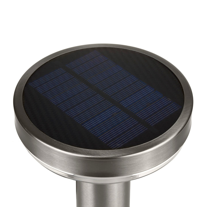 Solarna lampa LED Maclean, z czujnikiem, 3 tryby,wbijana, Li-ion 18650, IP44, 3,7V, 1200 mAh, Chrom matt, MCE465 C/M, 8 sztuk