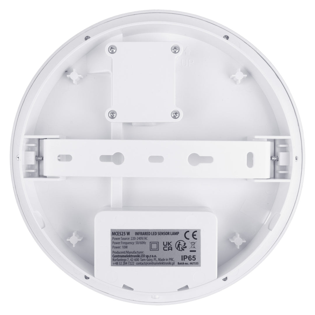 Lampa LED z czujnikiem ruchu Maclean, czujnik PIR, kolor biały, 10W, IP65, 1000lm, barwa neutralna, MCE525 W
