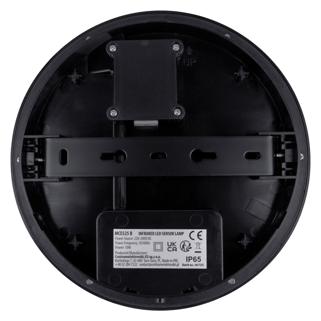 Lampa LED z czujnikiem ruchu Maclean, czujnik PIR, kolor czarny, 10W, IP65, 1000lm, barwa neutralna, MCE525 B