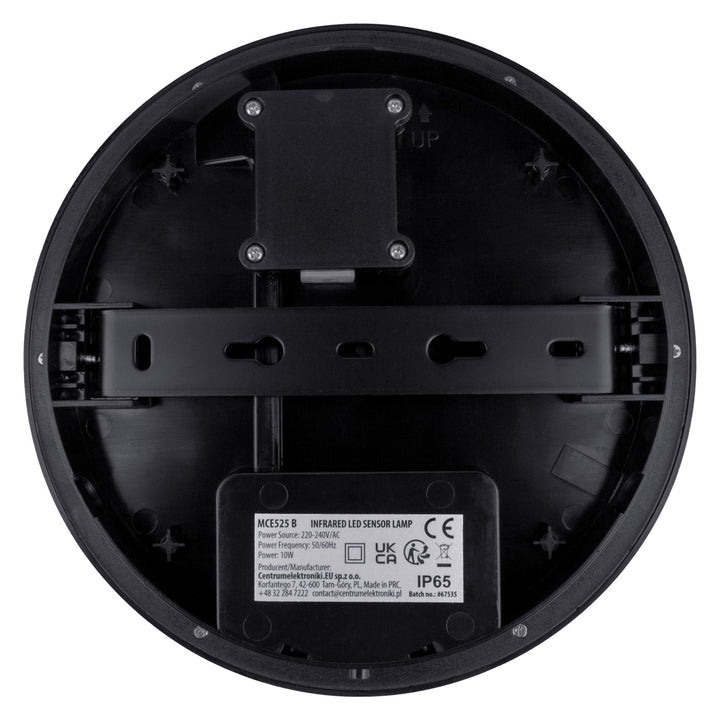 Lampa LED z czujnikiem ruchu Maclean, czujnik PIR, kolor czarny, 10W, IP65, 1000lm, barwa neutralna, MCE525 B