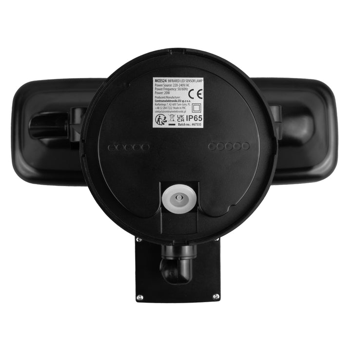 Ścienna lampa LED Maclean, z czujnikiem PIR, 20W, 1500lm, IP65, neutral white 4000K, czarna, MCE524 B