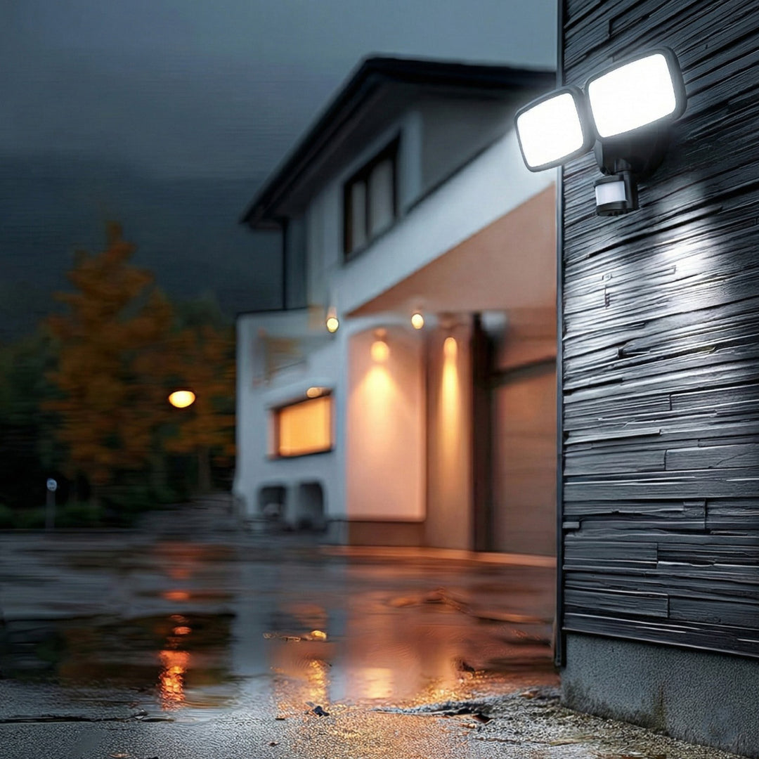 Ścienna lampa LED Maclean, z czujnikiem PIR, 20W, 1500lm, IP65, neutral white 4000K, czarna, MCE524 B