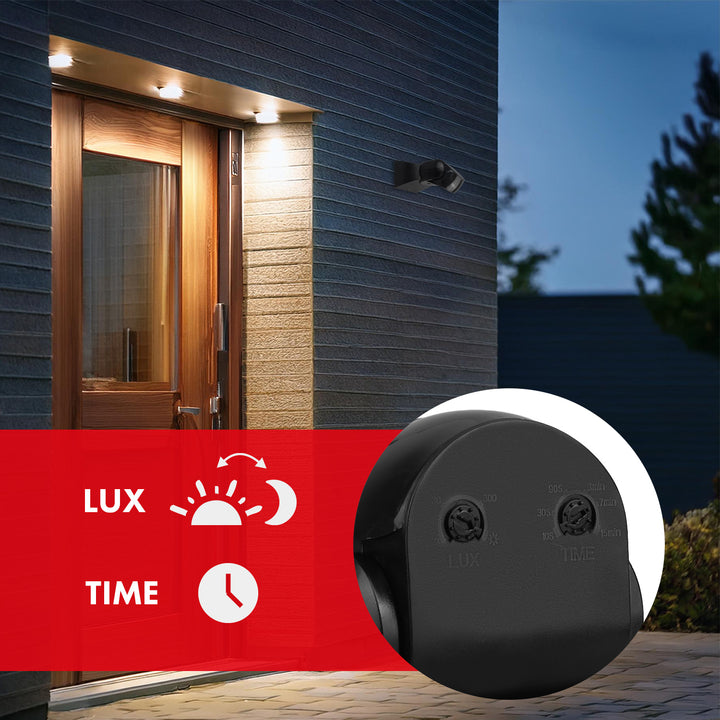 Czujnik ruchu PIR Maclean, na podczerwień, IP65, czarny z czarną przesłoną, zasięg 12m, MCE201 B/B