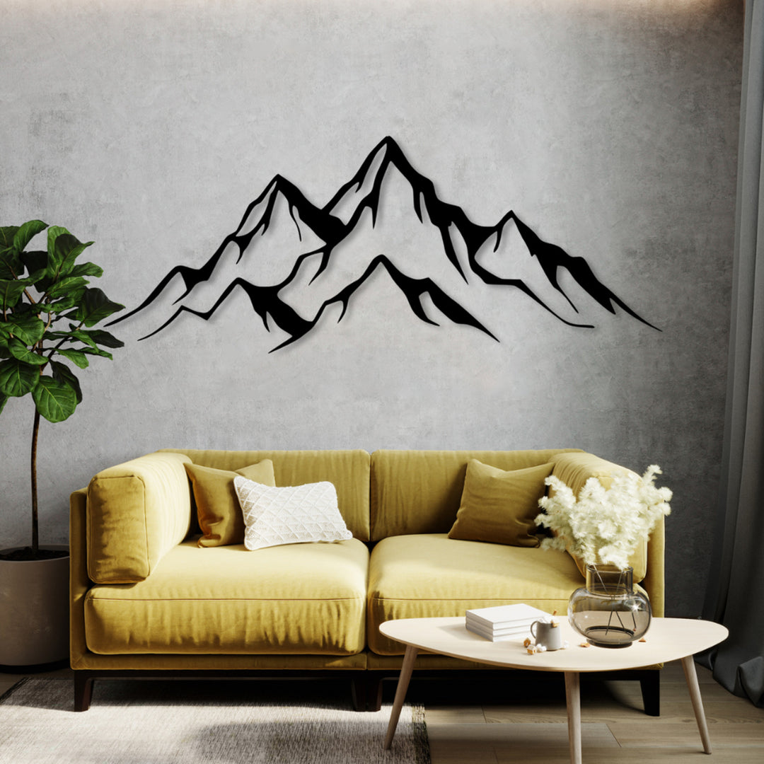 Ażurowy obraz, dekoracja ścienna 3D, Obraz 3D "Panorama Gór" 100x34cm Czarny