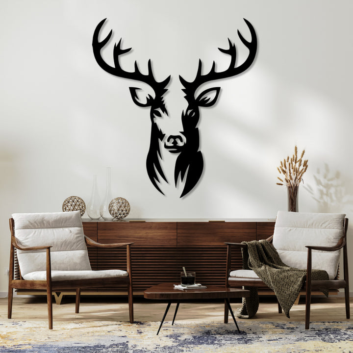 Ażurowy obraz, dekoracja ścienna 3D, Obraz 3D "Jeleń" 100x93cm czarny