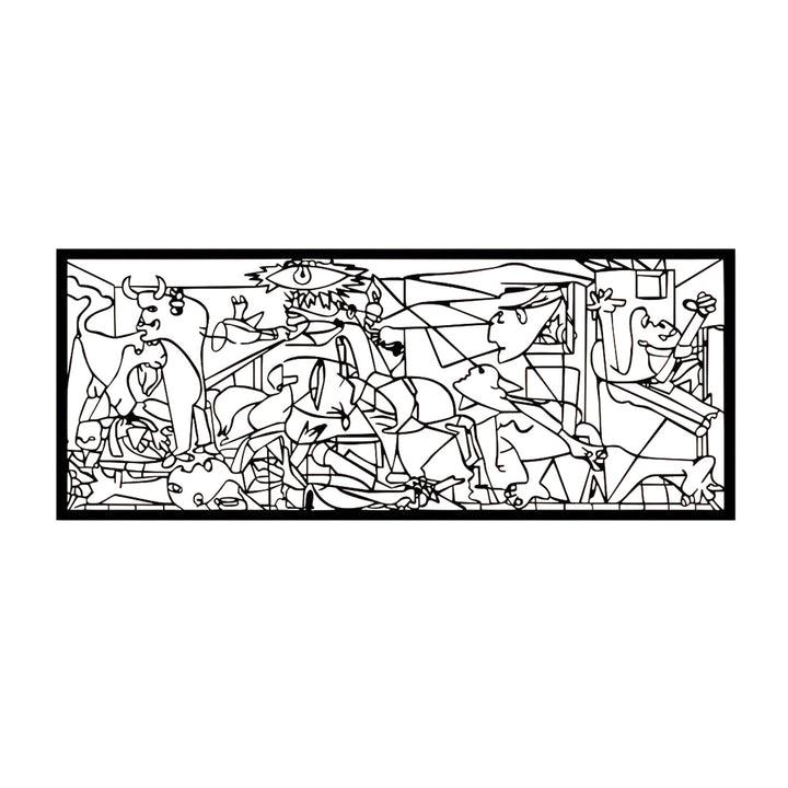 Ażurowy obraz, dekoracja ścienna 3D, Obraz 3D "Guernica Pablo Picasso" 120x48cm Czarny