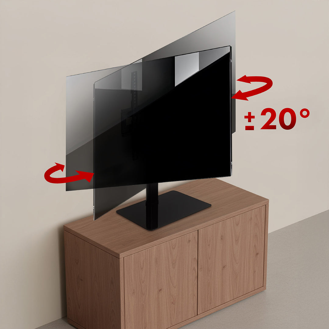 Uniwersalny stojak do TV Maclean, na szafkę RTV, podstawka, max. 35 kg, obrót 20 stopni, dla TV 32-55", MC-132